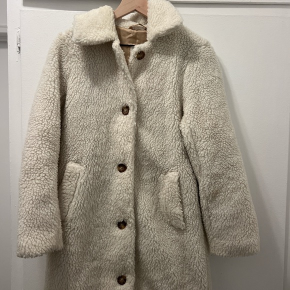 Abercrombie & Fitch Off-White Teddy Jacket - Picture 3 of 4